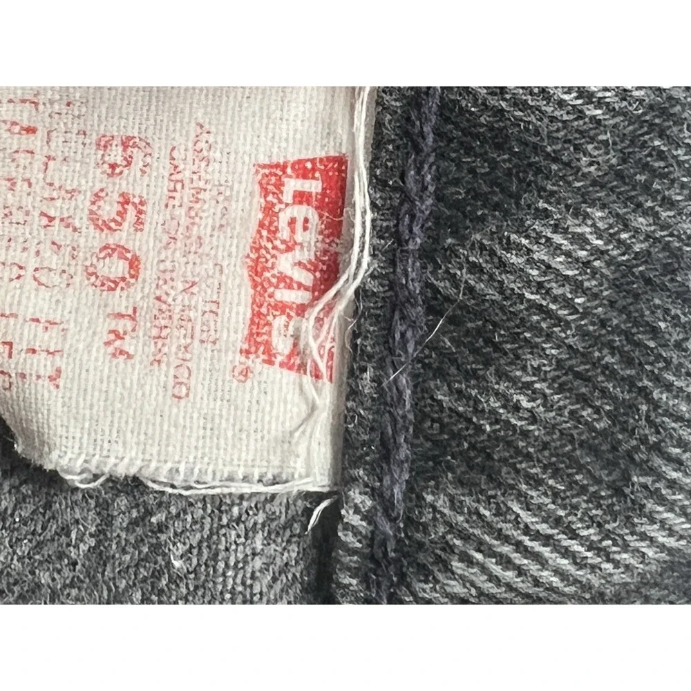 Levi Strauss Size34 (1996) 550 Washed Black Vintage Denim Jeans Orange Tab